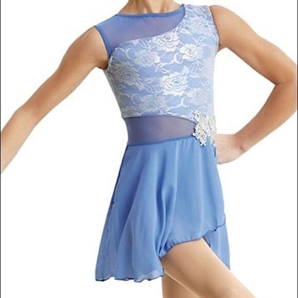 WEISSMAN Dance Costume ballet lyrical light blue 10852 dress child SC 6 - Picture 1 of 11